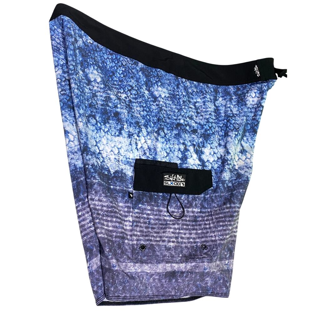 Salt Life Board Shorts Mens Size 42 Blue fish scales